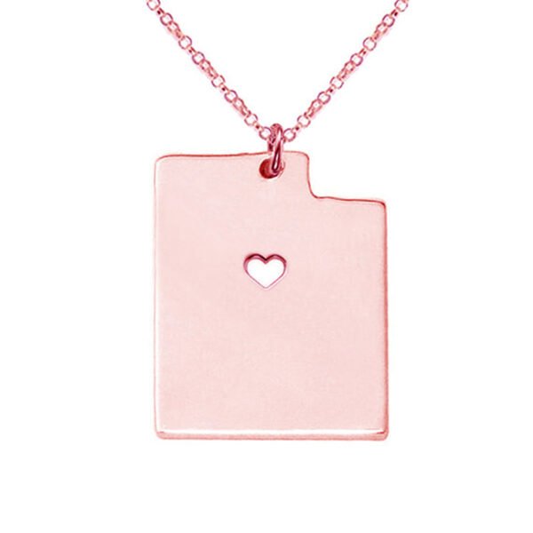 United States Of America Utah State Map Stainless Steel Necklace - Image 4