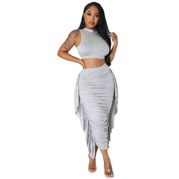 Women's Tight Tassel Sleeveless Two-piece Suit - Image 4