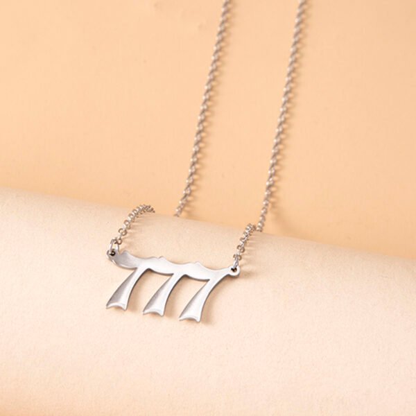 Lucky Number 777 Stainless Steel Pendant Necklace - Image 2