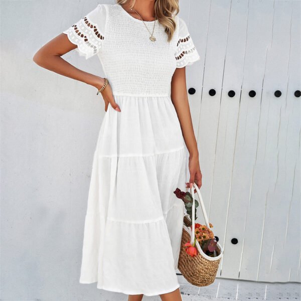 Women's Temperament Smocking Hollow Dress - Image 6