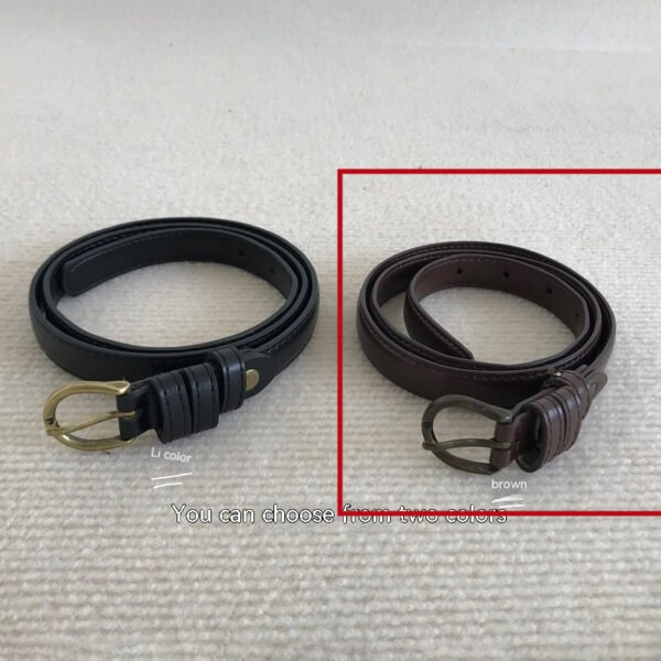 All-match Black Basic Style Small Belt Men - Image 6