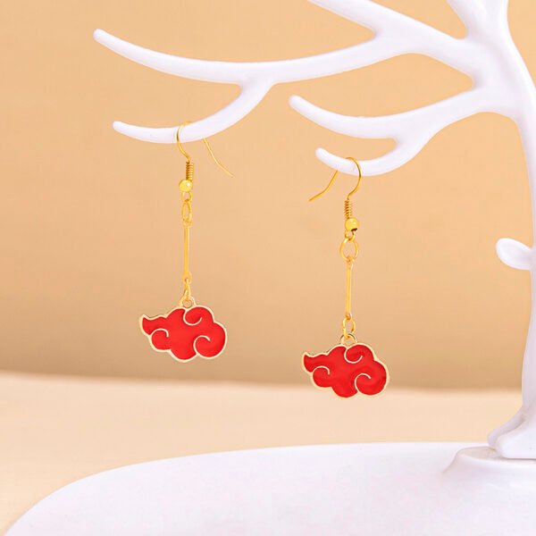 Cosplay Red Cloud Pendant Drop Earrings - Image 5