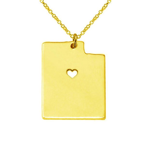 United States Of America Utah State Map Stainless Steel Necklace - Image 3