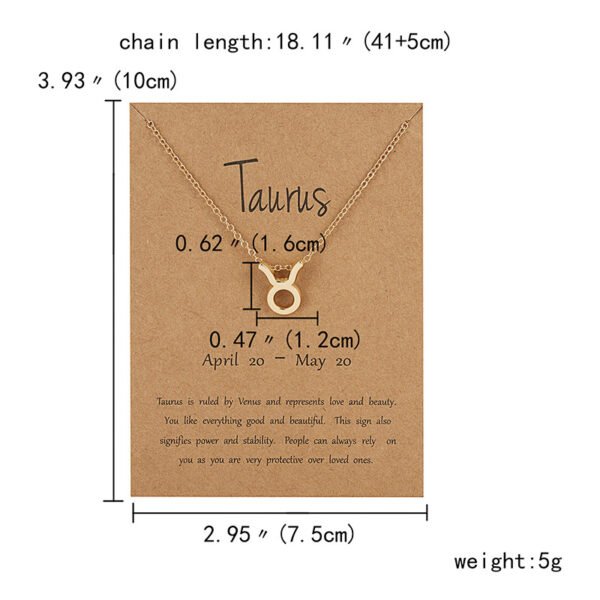 12 Zodiac Sign Necklaces With Gift Card Constellations Pendant Necklace Jewelry - Image 9