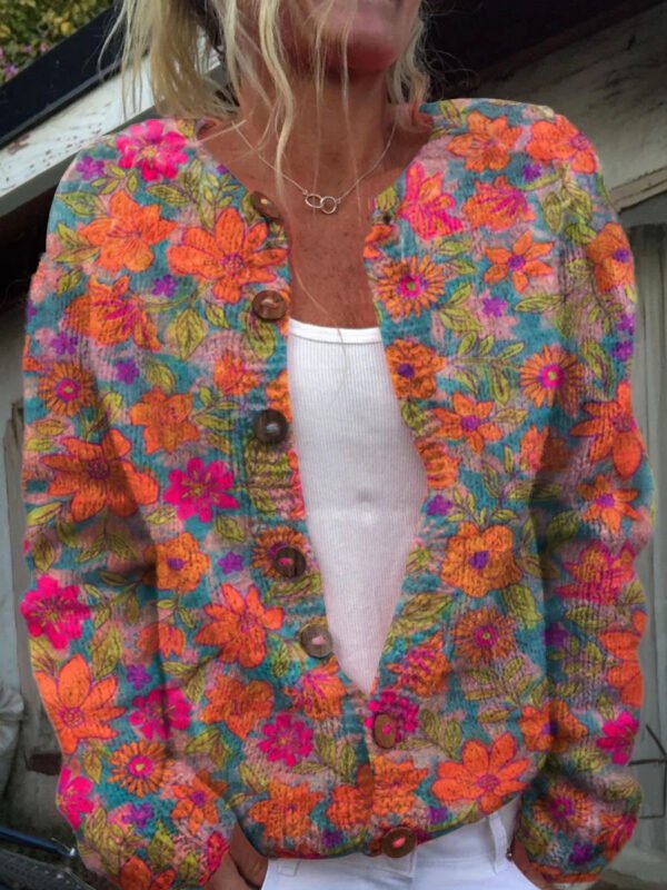 3D Digital Printing Cardigan Knitted Coat Women - Image 6
