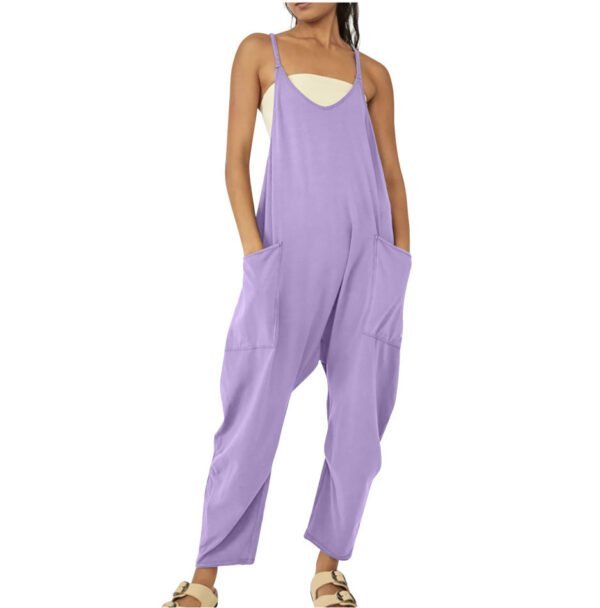 Zipper Pocket Sling Pants Jumpsuit - Image 10