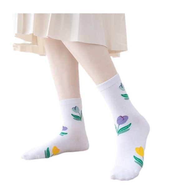 Autumn Women's Morandi Mid-calf Color Matching Socks - Image 5