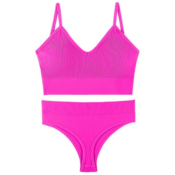 Women's Underwear Small Chest Push-up Thin Wireless Large Size Sports Sling Vest French Triangle Cup Bra Set - Image 10