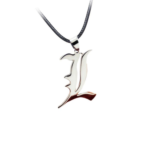 Death Note L Lawliet Stainless Steel Necklace Old English Letter Pendant Jewelry - Image 3