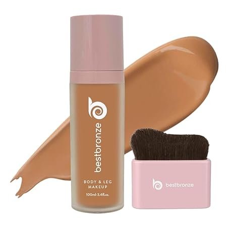 Best Bronze Bombshell Body & Leg Makeup Kit - Waterproof Leg Makeup w/Foundation Brush - Leg Concealer Bundle w/Body Makeup and Applicator Brush (NW41)
