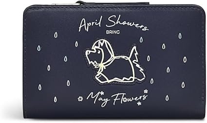 RADLEY London April Showers Women's Medium Lesther Bifold Wallet, Ink