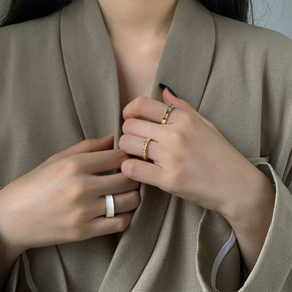 Adjustable Three-Piece Set Of Cold Wind Opening Rings Summer Ring Beauty - Image 3