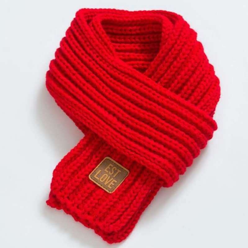 Autumn And Winter Solid Color Knitted Children's Warm Scarf - Image 10