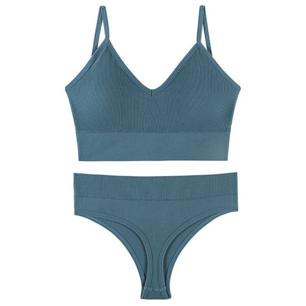 Women's Underwear Small Chest Push-up Thin Wireless Large Size Sports Sling Vest French Triangle Cup Bra Set - Image 3