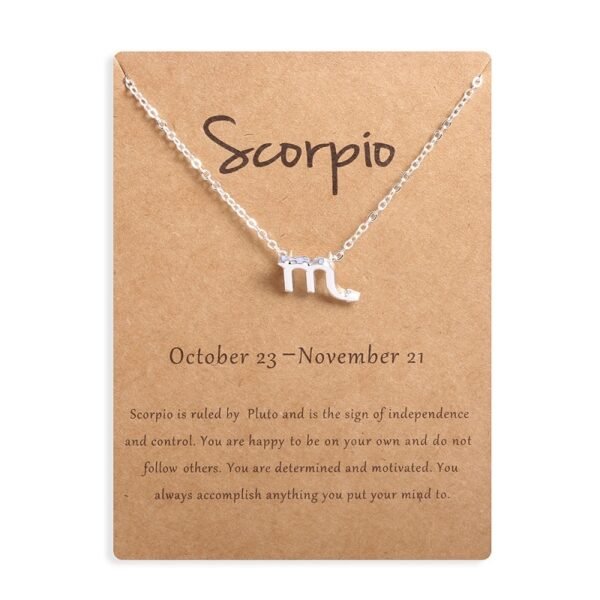 12 Zodiac Sign Necklaces With Gift Card Constellations Pendant Necklace Jewelry - Image 9