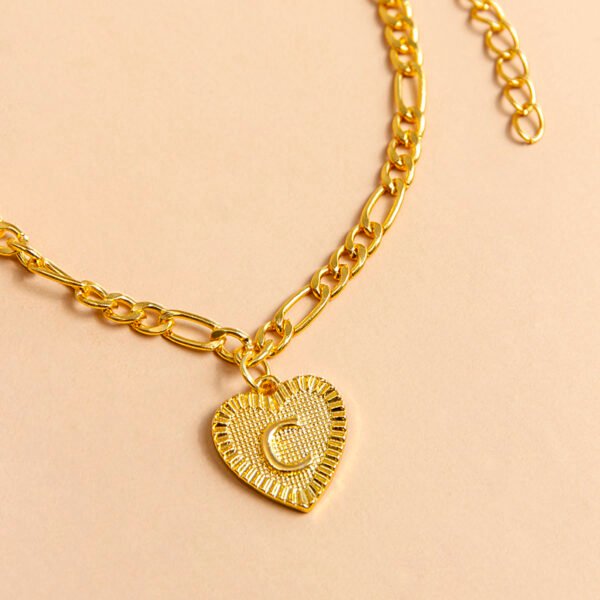 Initial Letter Anklet Gold Color Heart Pendant Foot Bracelets Women - Image 3