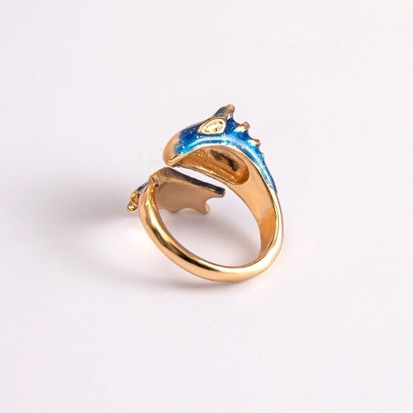 Boho Blue Green Pink Red Dragon Wing Adjustable Rings For Women - Image 9