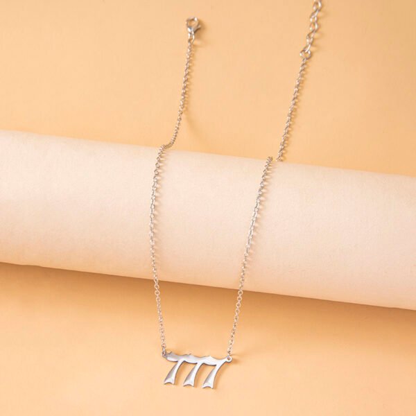 Lucky Number 777 Stainless Steel Pendant Necklace - Image 6