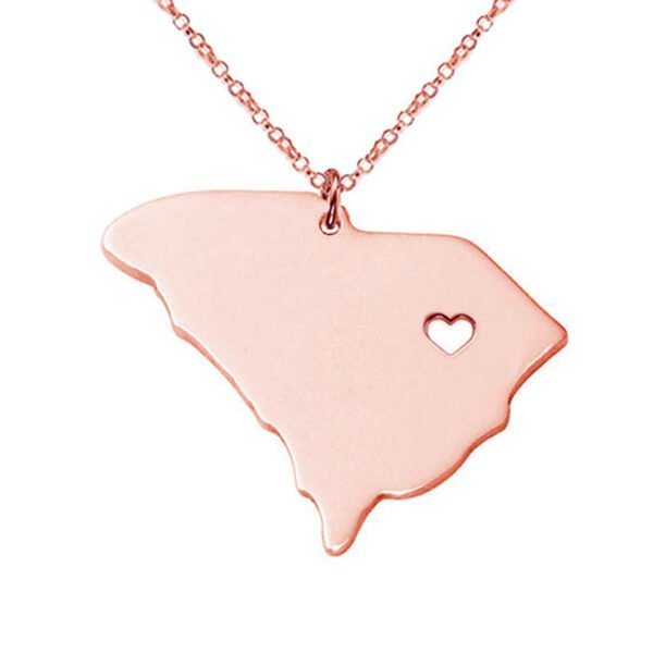 United States Of America South Carolina Map Stainless Steel Necklace - Image 4