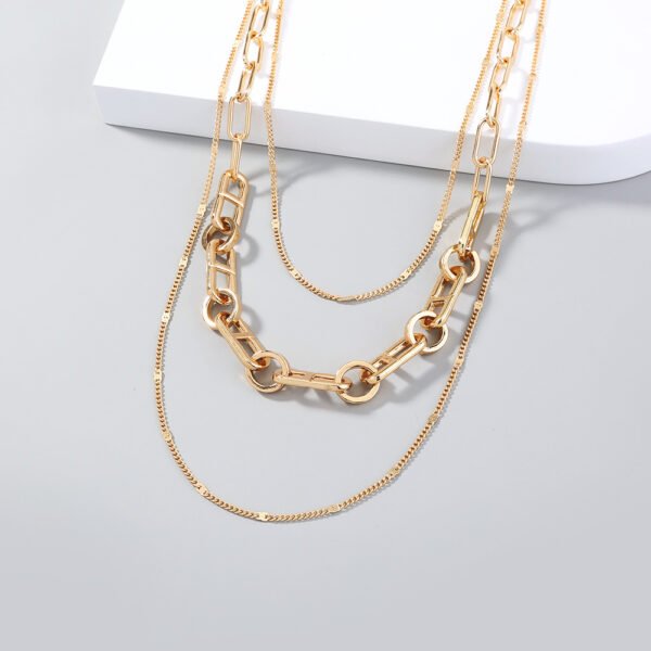 A bold, plaid, multi-layered necklace - Image 4