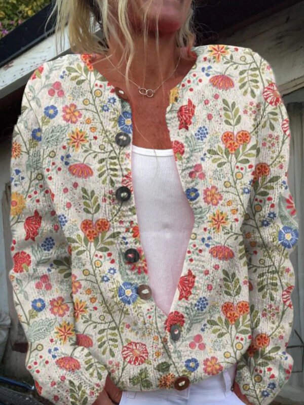3D Digital Printing Cardigan Knitted Coat Women - Image 10