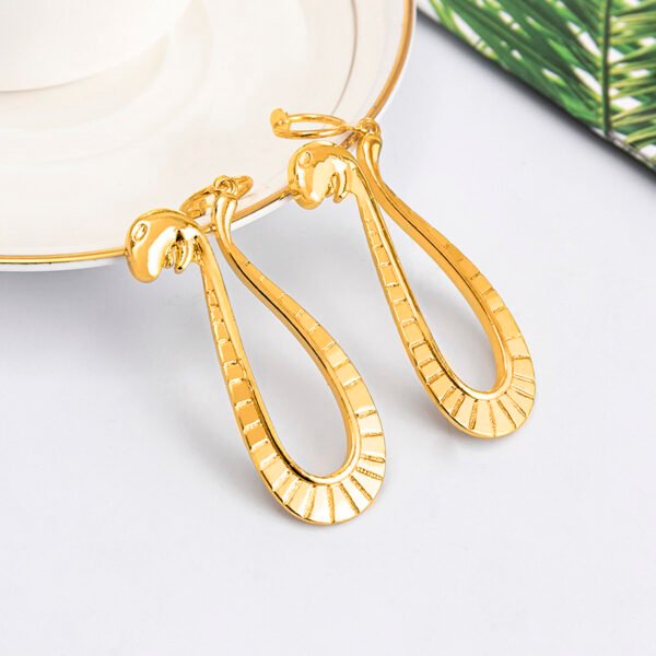 Anime One Piece Boa Hancock Snake Pendant Statement Earrings - Image 3