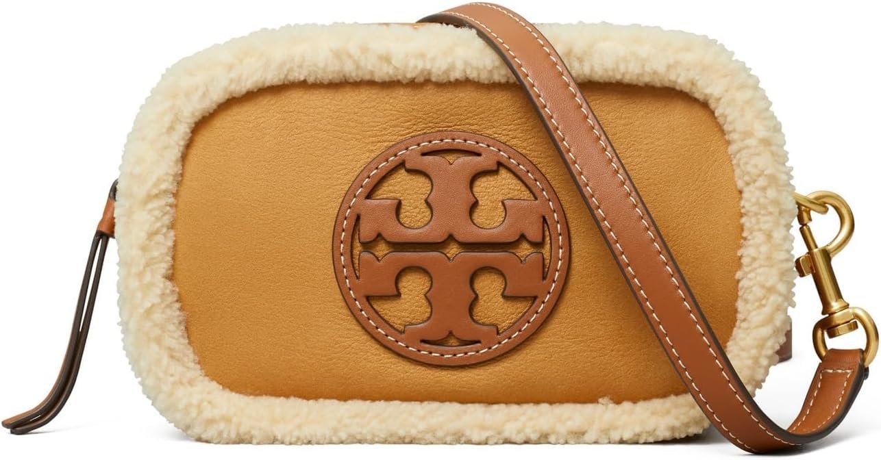 Tory Burch Miller Shearling Mini Crossbody Bag, Tan