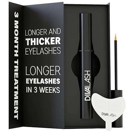 DIVALASH Lash Enhancing Serum with Natural Growth Peptides for Longer and Thicker Eyelashes, 4.2 mL / 0.14 fl oz, Cruelty Free & Hypoallergenic