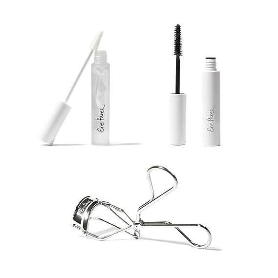 Ere Perez - Avocado Waterproof Mascara, Aloe Gel Lash + Brow Mascara + Spectacular Eyelash Curler Natural Makeup BUNDLE | Vegan, Cruelty-Free, Clean Beauty