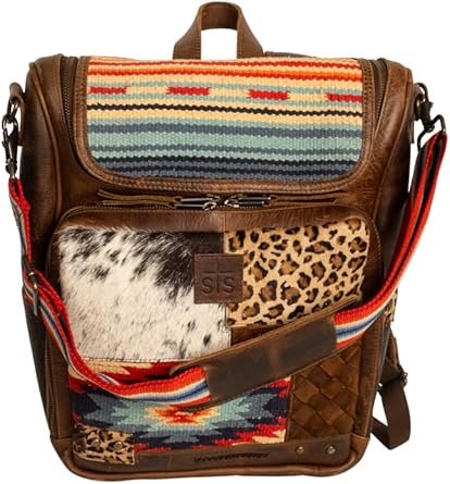 STS Ranchwear Womens Chaynee Mountain Laini Multi-Color Leather Leather Backpack