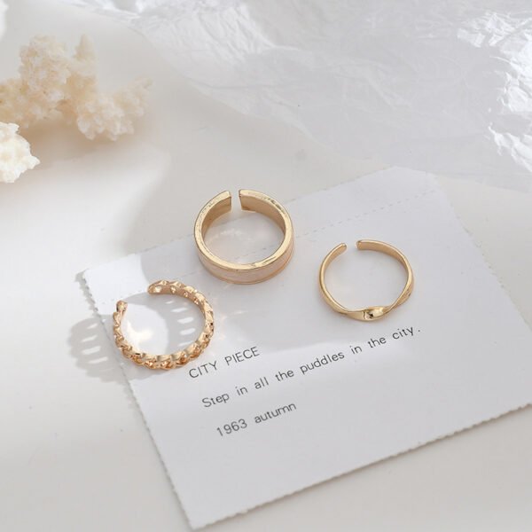Adjustable Three-Piece Set Of Cold Wind Opening Rings Summer Ring Beauty - Image 5