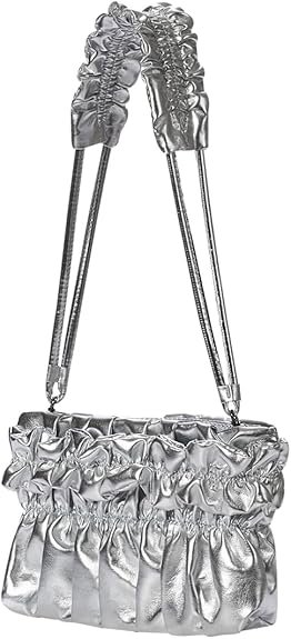KWANI Tate Ruched Top Handle Handbags PU Leather Cross body Tote Shoulder Bag for Women 2 Types Straps