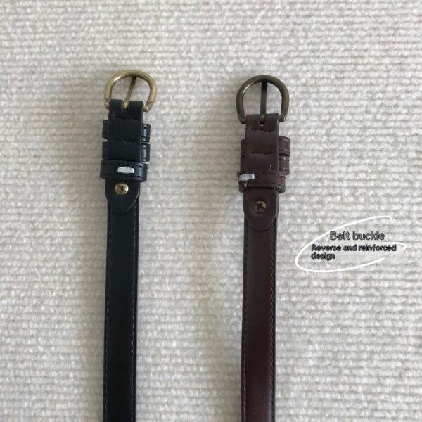 All-match Black Basic Style Small Belt Men - Image 4