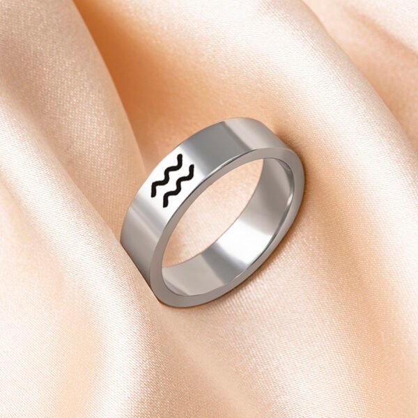 12 Constellation Horoscope Stainless Steel Ring - Image 6