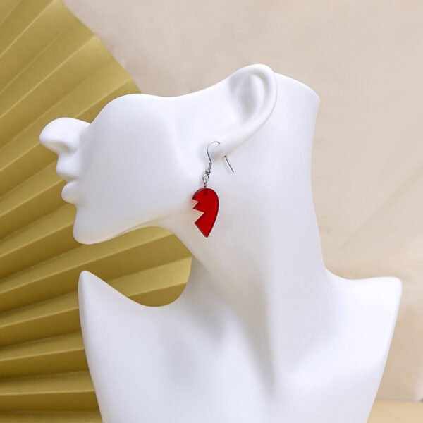 Anime JOJOS Bizarre Adventure Crusaders Kakyoin Noriak Earrings Red Broken Heart Earrings - Image 3
