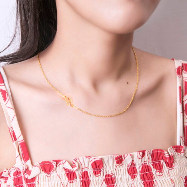 26 English Initials Letter Clavicle Chain Necklace Choker - Image 9