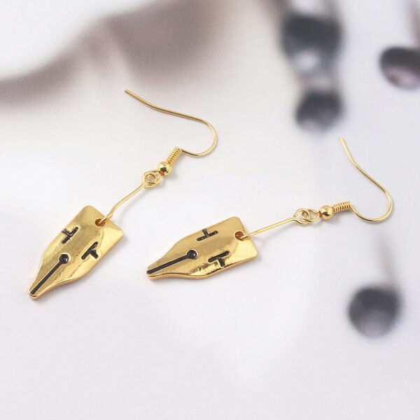 Anime JOJOS Bizarre Adventure Rohan Kishibe Pen Nib Earrings For Women Men - Image 4