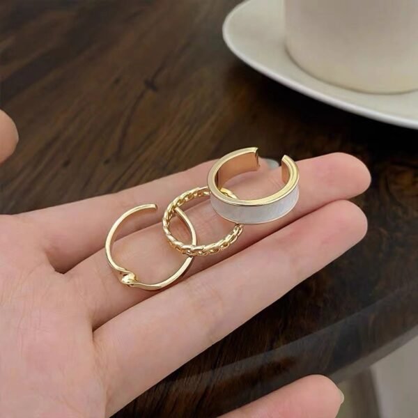 Adjustable Three-Piece Set Of Cold Wind Opening Rings Summer Ring Beauty - Image 2
