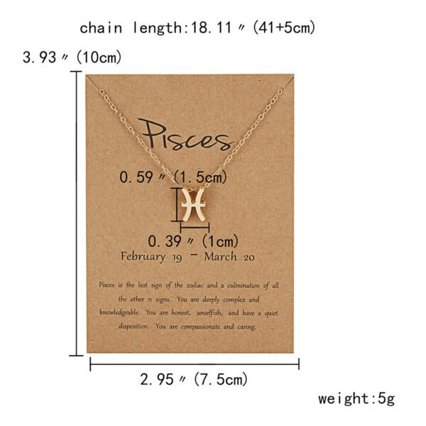 12 Zodiac Sign Necklaces With Gift Card Constellations Pendant Necklace Jewelry - Image 7
