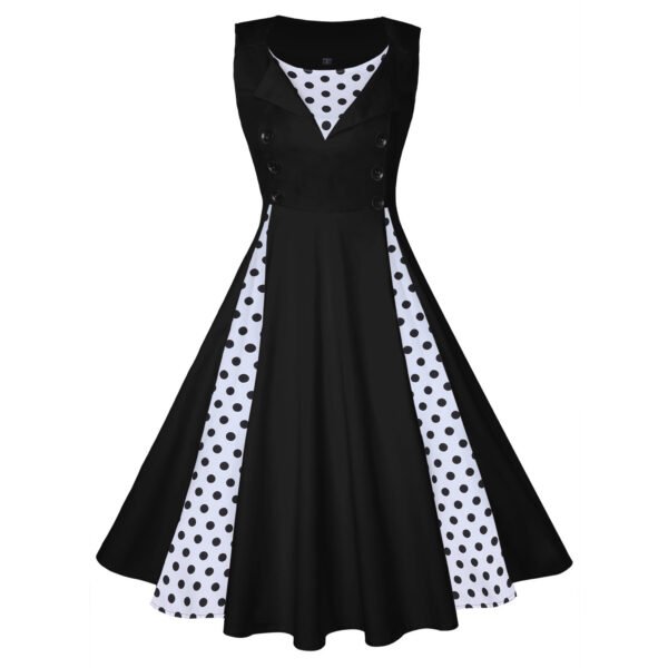 Women's Waist-tight Large Swing Hepburn Style Elegant Retro Dress - Image 7