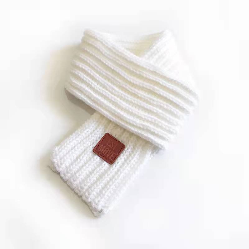 Autumn And Winter Solid Color Knitted Children's Warm Scarf - Image 3