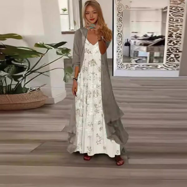 Women's Two-piece Digital Printing Sling Chiffon Jacket - Image 3