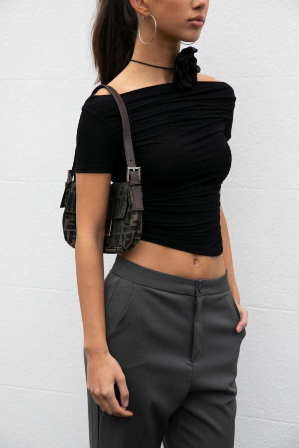 Women's Tight Off-the-neck Pleated Dress - Image 4
