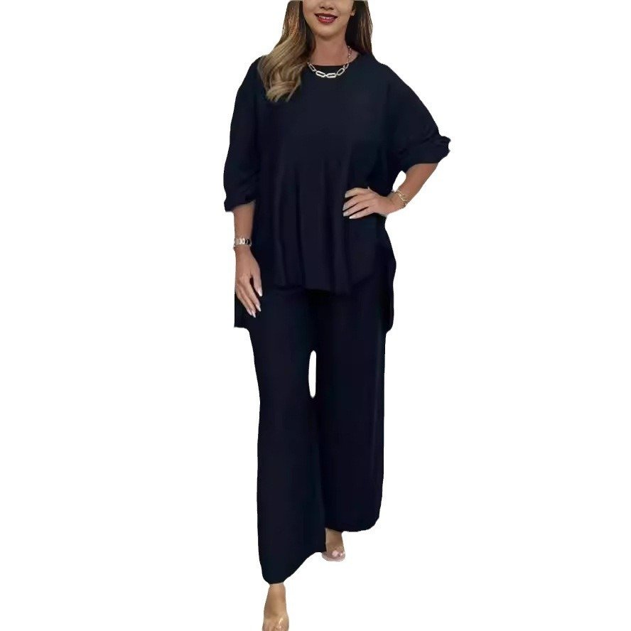 Acetate Satin Long Wide-leg Pants Dovetail Suit - Image 5