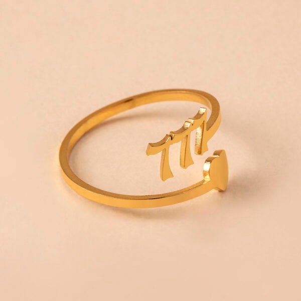 Heart Lucky Number Ring Adjustable Size Stainless Steel Jewelry - Image 10