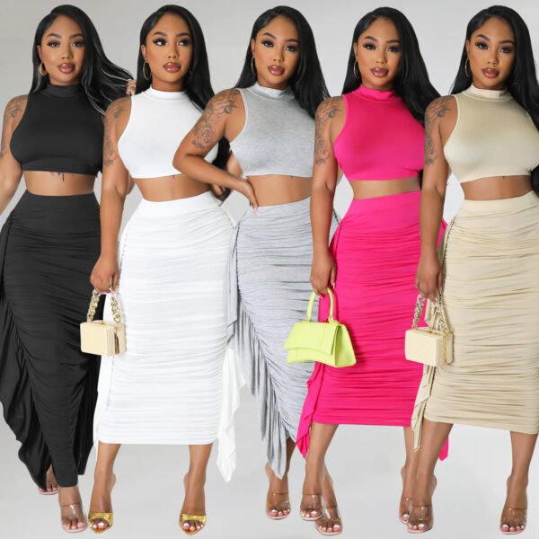 Women's Tight Tassel Sleeveless Two-piece Suit - Image 7