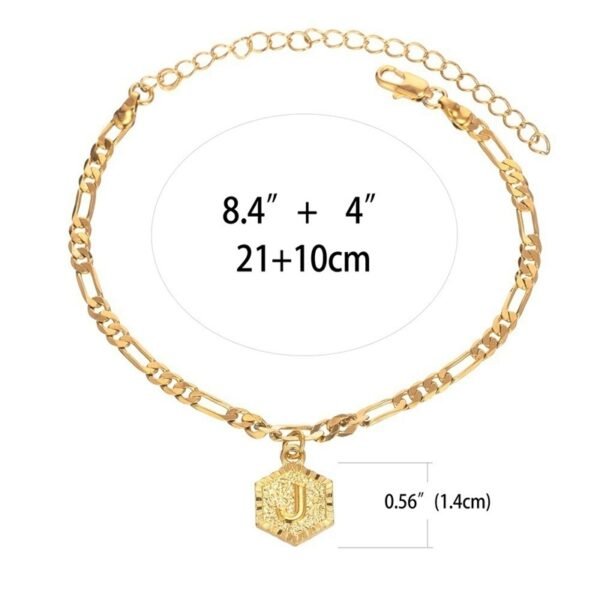 26  Alphabet Letter Anklet Gold Color Foot Chain Bracelet - Image 5