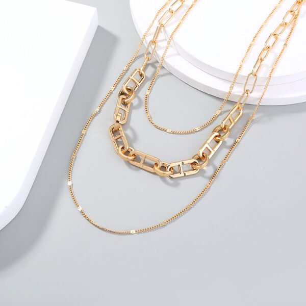 A bold, plaid, multi-layered necklace - Image 3
