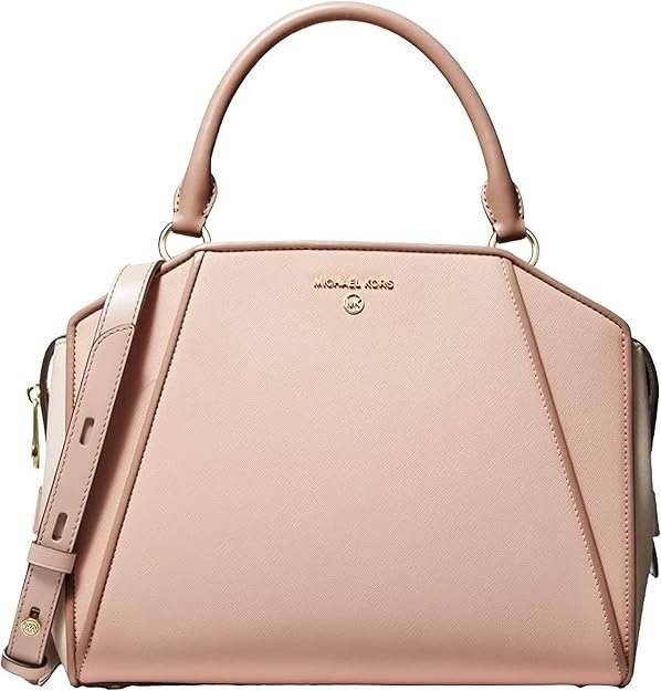 Michael Kors Cleo Medium Satchel Soft Pink/Light Cream/Fawn One Size