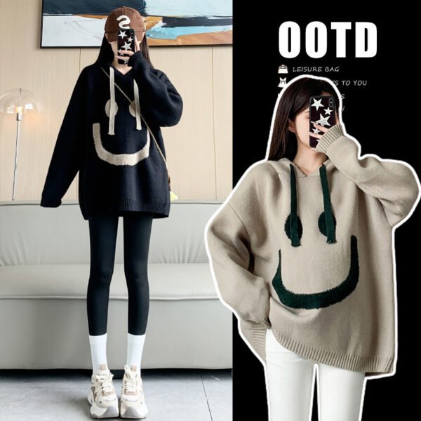 Women's Versatile Lazy Style Hooded Sweater - Image 2
